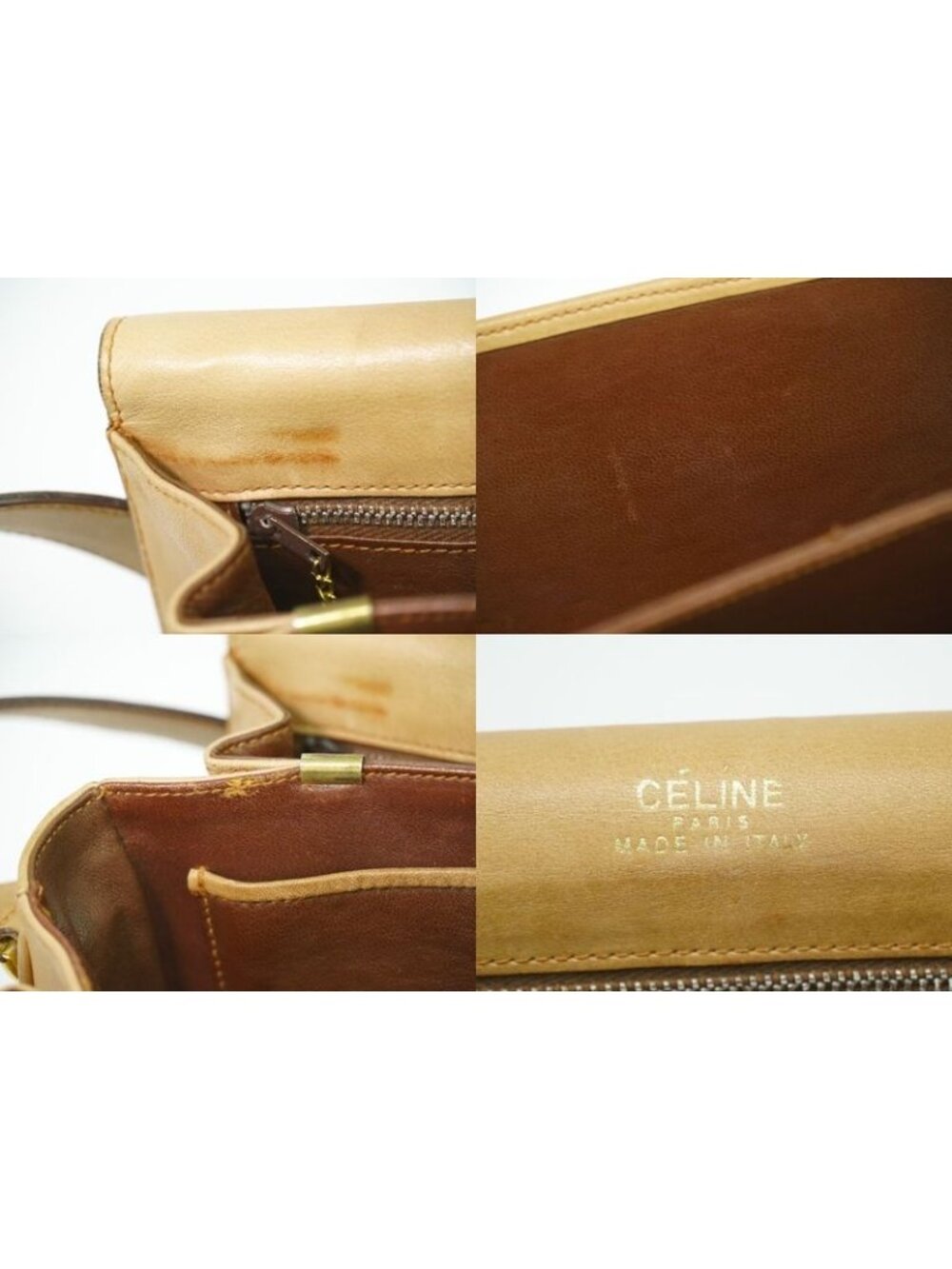 Celine Leather Shoulder Bag Beige - Picture 9 of 9